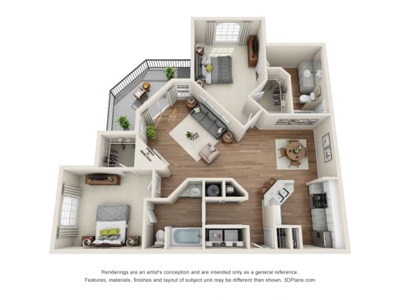 Floor Plan  The Canterbury - 2 Bed/2 Bath on Eldridge parkway