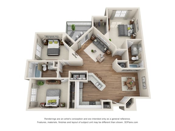 Floor Plan  The Nottingham - 3 Bed/ 2 Bath