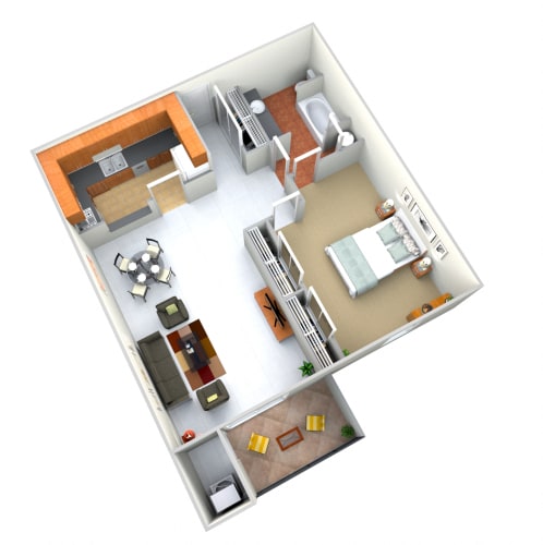 Floor Plan  Dogwood Floor Plans at Fairfax Apartments - Lansing, MI, Lansing