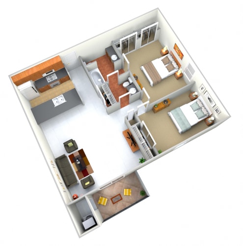 Floor Plan  Forsythia Floor Plans at Fairfax Apartments - Lansing, MI, Lansing, MI, 48917