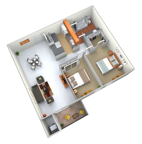 Floor Plan  Magnolia Floor Plan at Fairfax Apartments - Lansing, MI, Michigan, 48917
