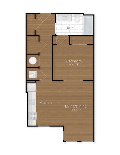 Floor Plan  One Bedroom Floor Plan at 1600 Pennsylvania Avenue SE, Washington, DC, 20003