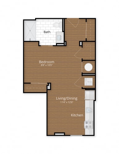 Floor Plan  Studio Floor Plan at 1600 Pennsylvania Avenue SE, Washington