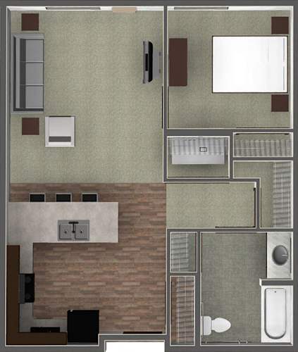 Floor Plan  1 Bedroom