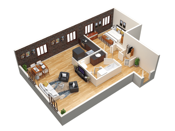 Floor Plan  Portland, OR Crane Flats and Lofts  loft