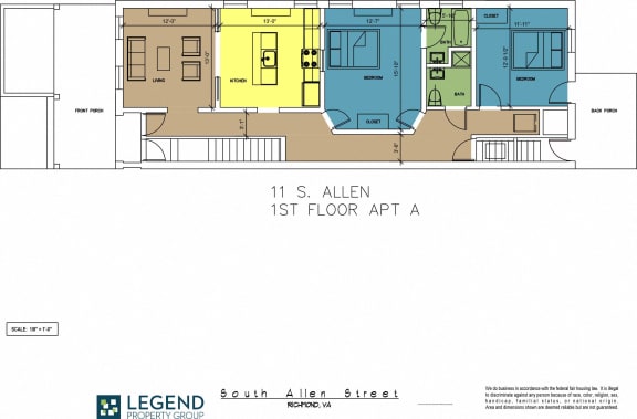 Floor Plan  The Row at Cary Place - 11 S. Allen Ave. Lower Unit