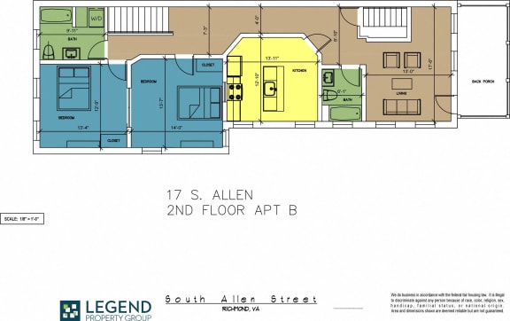 Floor Plan  The Row at Cary Place - 17 S. Allen Ave. Upper Unit