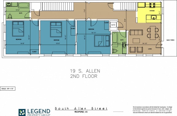 Floor Plan  The Row at Cary Place - 19 S. Allen Ave. Upper Unit