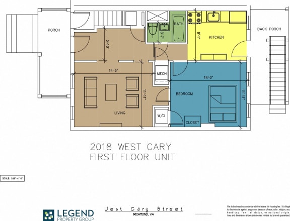 Floor Plan  The Row at Cary Place - 2018 W. Cary Street Lower Unit