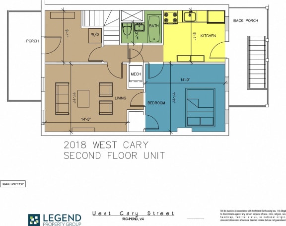 Floor Plan  The Row at Cary Place - 2018 W. Cary Street Upper Unit