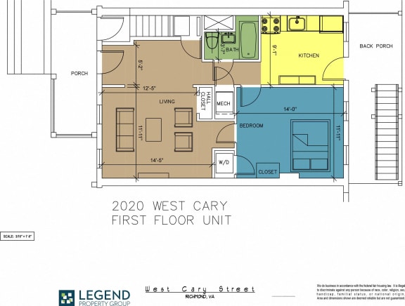 Floor Plan  The Row at Cary Place - 2020 W. Cary Street Lower Unit