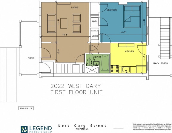 Floor Plan  The Row at Cary Place - 2022 W. Cary Street Lower Unit