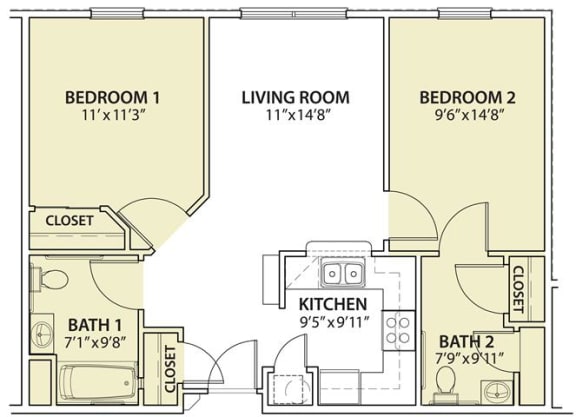 Floor Plan  2 Bedroom