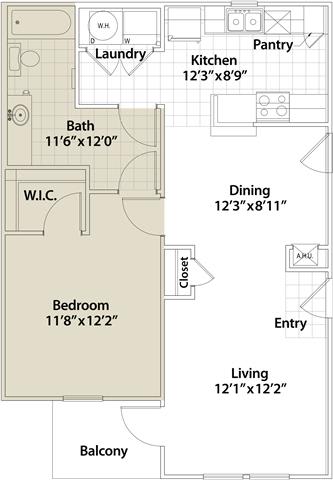 Floor Plan  1 Bedroom