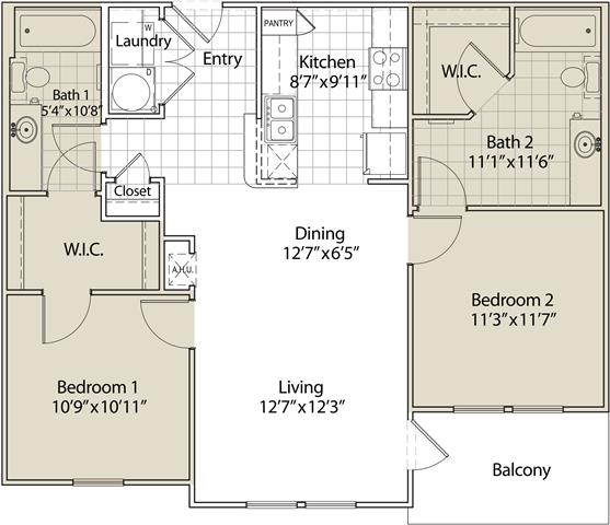 Floor Plan  2 Bedroom