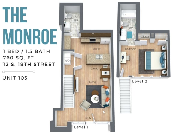 Floor Plan  The Monroe (Overview-City Side)