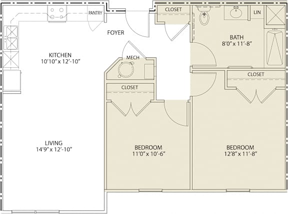 Floor Plan  Two Bedroom