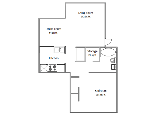 Floor Plan  1 Bedroom