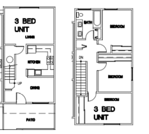 Floor Plan  3 Bedroom Townhome