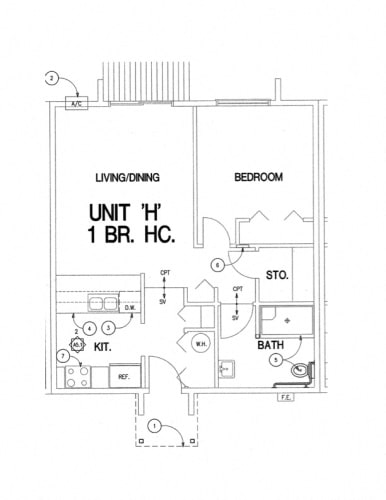Floor Plan  1 Bedroom