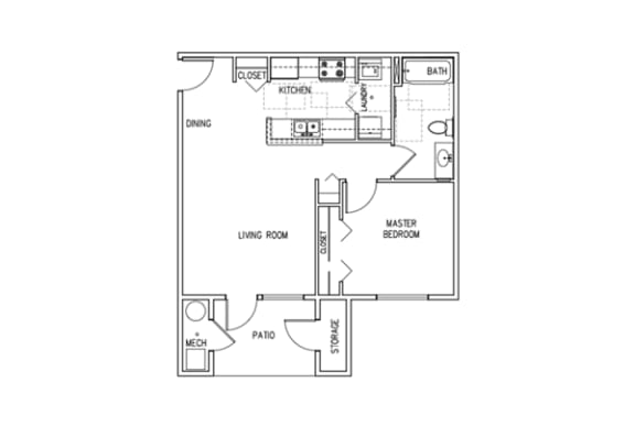 Floor Plan  1 Bedroom Units