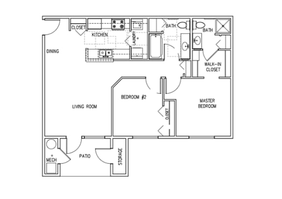 Floor Plan  2 Bedroom Units