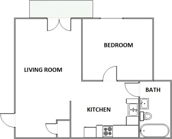 Floor Plan  One Bedroom