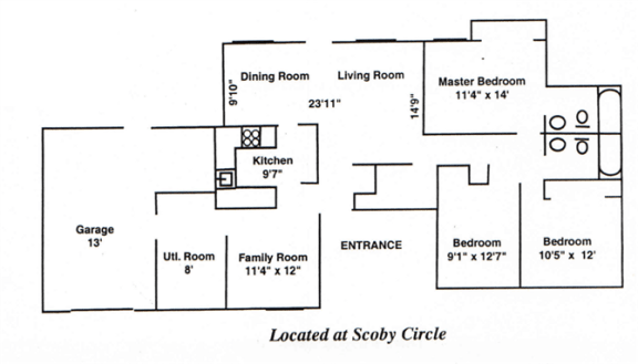 Floor Plan  Three Bedroom - Scoby Circle