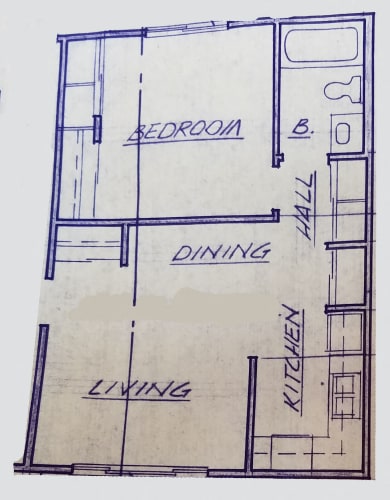 Floor Plan  1-Bedroom Units
