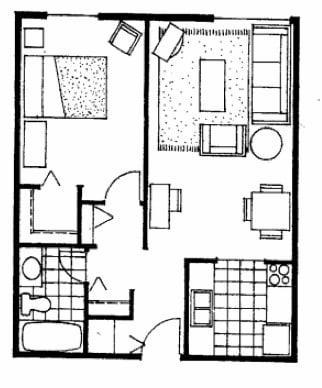 Floor Plan  One Bedroom