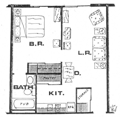 Floor Plan  One Bedroom