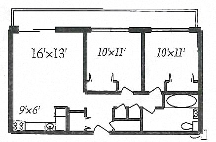 Floor Plan  2-Bedroom Units