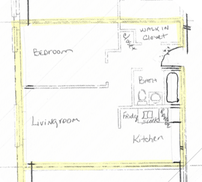 Floor Plan  1-Bedroom Units