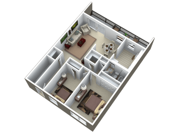 Floor Plan  Two Bedroom Apartment