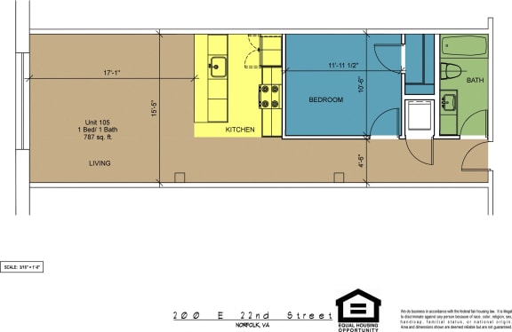 Floor Plan  The Brightleaf Building 105