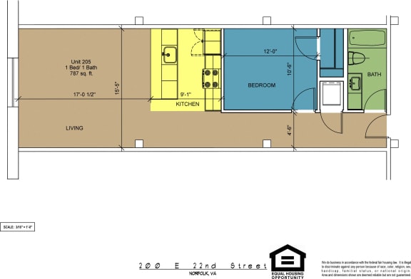 Floor Plan  The Brightleaf Building 205