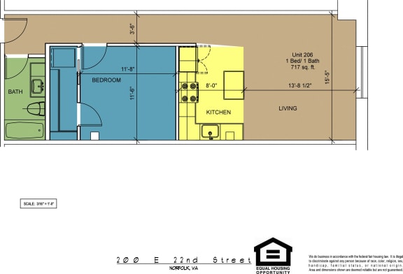 Floor Plan  The Brightleaf Building 206
