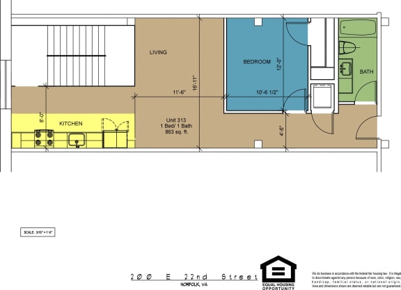 Floor Plan  The Brightleaf Building 313