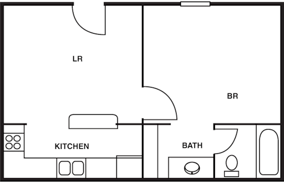 Floor Plan  One Bedroom Floor Plan