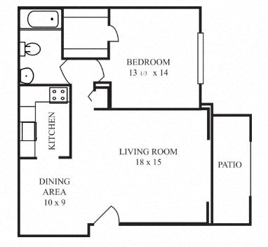 Floor Plan  1 Bedroom Garden-style