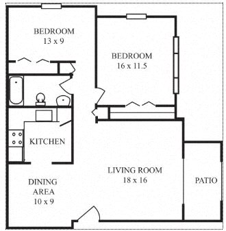 Floor Plan  2 Bedroom Deluxe-style
