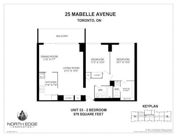 Floor Plan  2 Bed - 1.5 Bath