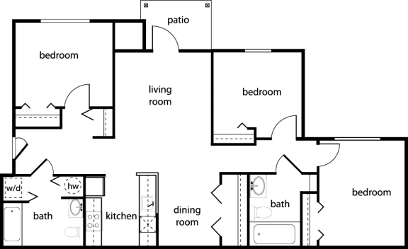 Floor Plan  Three-Bedroom