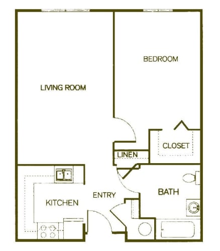 Floor Plan  One-Bedroom