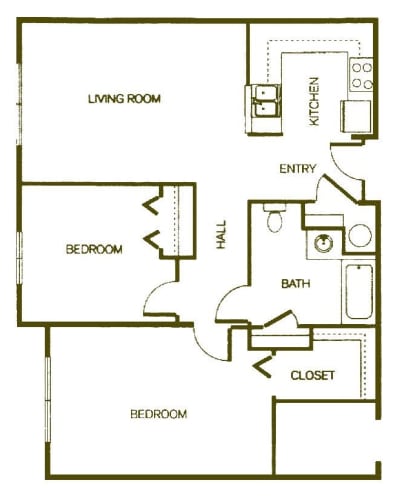 Floor Plan  Two-Bedroom