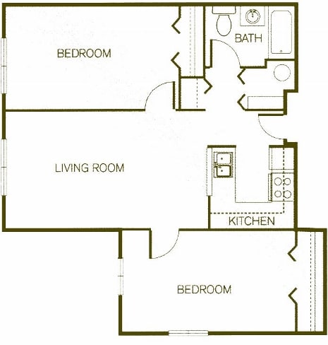 Floor Plan  Two-Bedroom