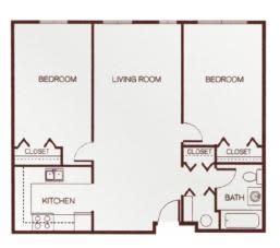 Floor Plan  Two-Bedroom