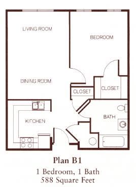 Floor Plan  One-Bedroom