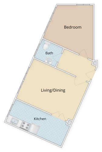 Floor Plan  One Bedroom Floor Plan at 4115 Wisconsin, Washington