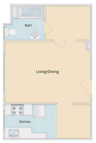 Floor Plan  Studio Floor Plan at 4115 Wisconsin, Washington, Washington